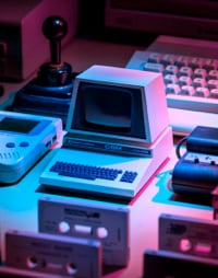 collection of retro hardware