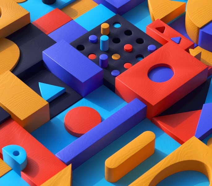 wooden blocks of various shapes and colors